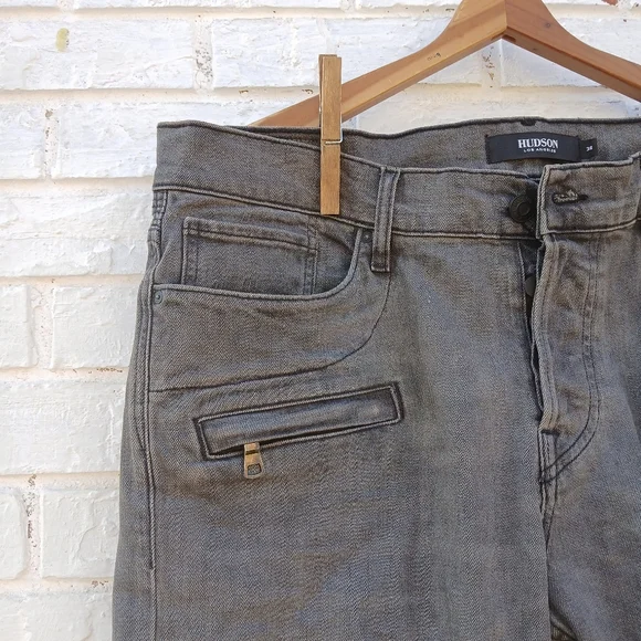 Hudson Blinder Biker Jeans Moto Gray Size 38
